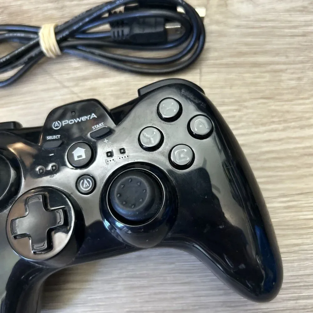 Power A Wireless Wii U Controller Black Model 146235 w/ USB Cable Tested Works